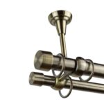 Galerie Metalica Dubla Auriu Antic Cap Dop Dormitor Draperie Blackout Tavan 25mm